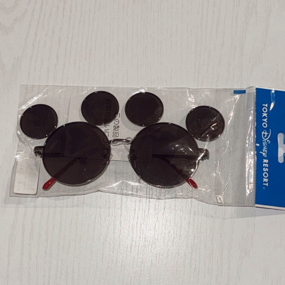 Tokyo Disney Mickey Mouse silver sunglasses dark lenses